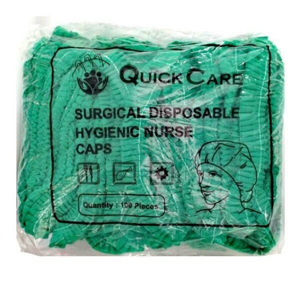 QUICK CARE SURGICAL DISPOSABLE HYGIENIC NURSE CAPS | 100 Pcs