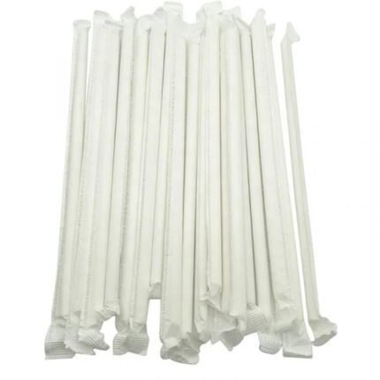 Paper Straw Wrap white - Pack of 100