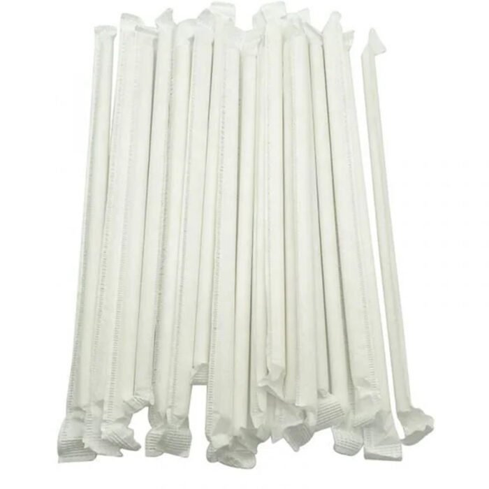 Paper Straw Wrap white - Pack of 100