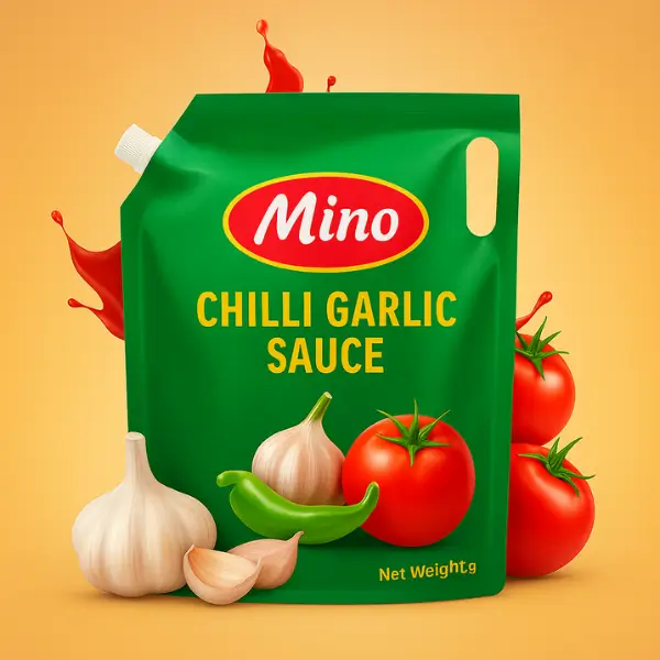 Mino Chilli Garlic Sauce – Bold, Spicy & Flavor-Rich Taste Mino Chilli Garlic Sauce pouch in Lahore