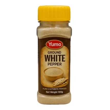 Yumo Ground White Pepper 100g bottle – premium finely ground spice