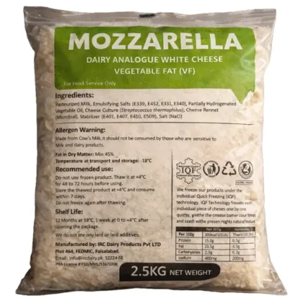 Buy Mozzarella Dairy Analogue White Cheese 2.5 KG for food service use